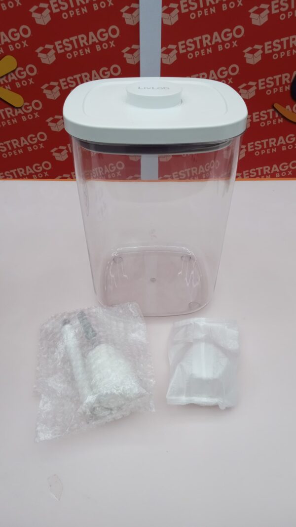 LivLab Dispensador de arroz de 20 a 25 libras, contenedor de arroz de 10.5 cuartos de galón/10 l/22-25 libras con taza medidora y cepillo para polvo, contenedor de cereales para alimentos. - Image 3