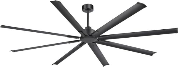 Ventilador de techo industrial de 84 pulgadas, ventilador de techo grande con motor CC, 3 barras descendentes, control remoto de 6 velocidades, 8 cuchillas reversibles