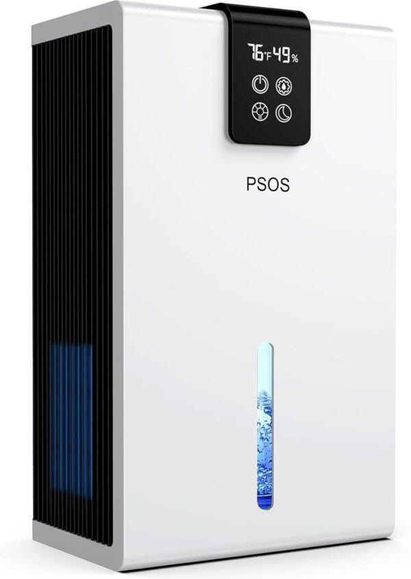 Deshumidificador, deshumidificador para el hogar, tanque de agua de 122 onzas, deshumidificadores de 1000 pies cuadrados para baño, recámara, sótano con apagado automático, monitoreo de humedad, luz