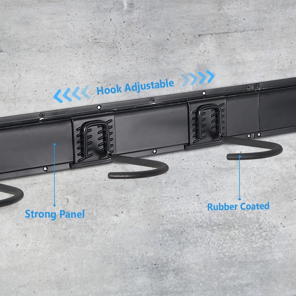 Estante de almacenamiento de bicicletas de acero inoxidable, 6 soportes de pared para el hogar y el cochera con capacidad para hasta 300 libras, color negro. - Image 4