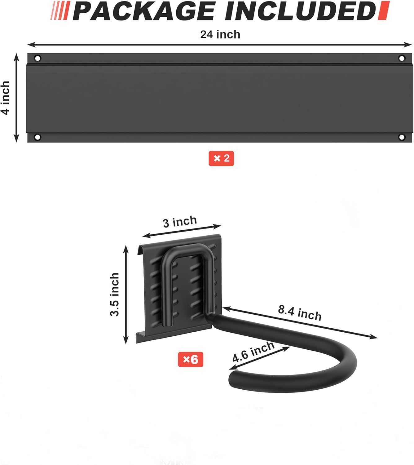 Estante de almacenamiento de bicicletas de acero inoxidable, 6 soportes de pared para el hogar y el cochera con capacidad para hasta 300 libras, color negro. - Image 3