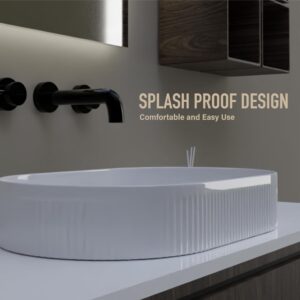 FARMMLIFXE 4464 - Lavabo de cerámica ovalado de 123 x 14 x 4 pulgadas, lavabo de cerámica para baño, lavabo sobre encimera, lavabo de cerámica, lavabo (4464).