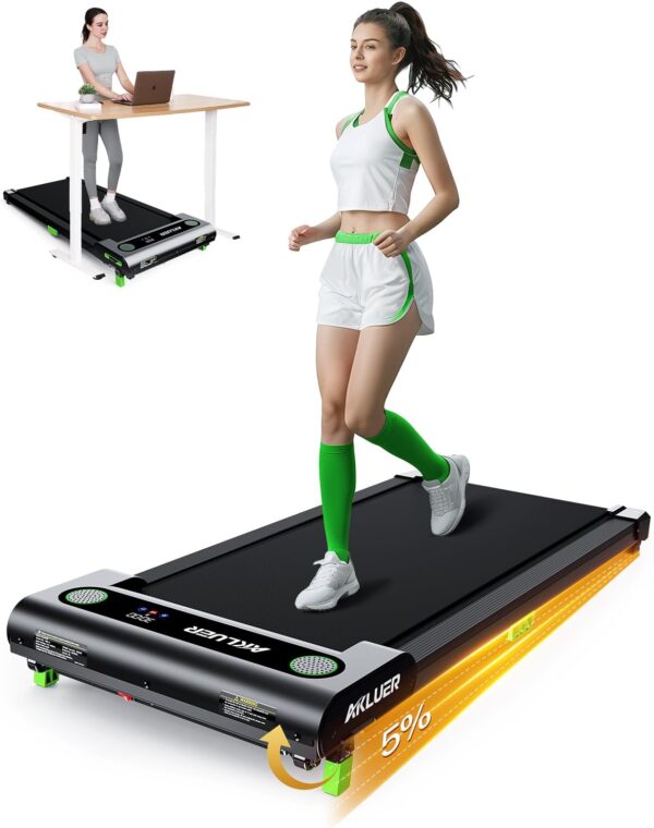 Almohadilla para caminar con inclinación, caminadora inclinada para el hogar, 2.5 HP para debajo del escritorio, caminadora pequeña con control remoto, caminadora pequeña con pantalla LED.
