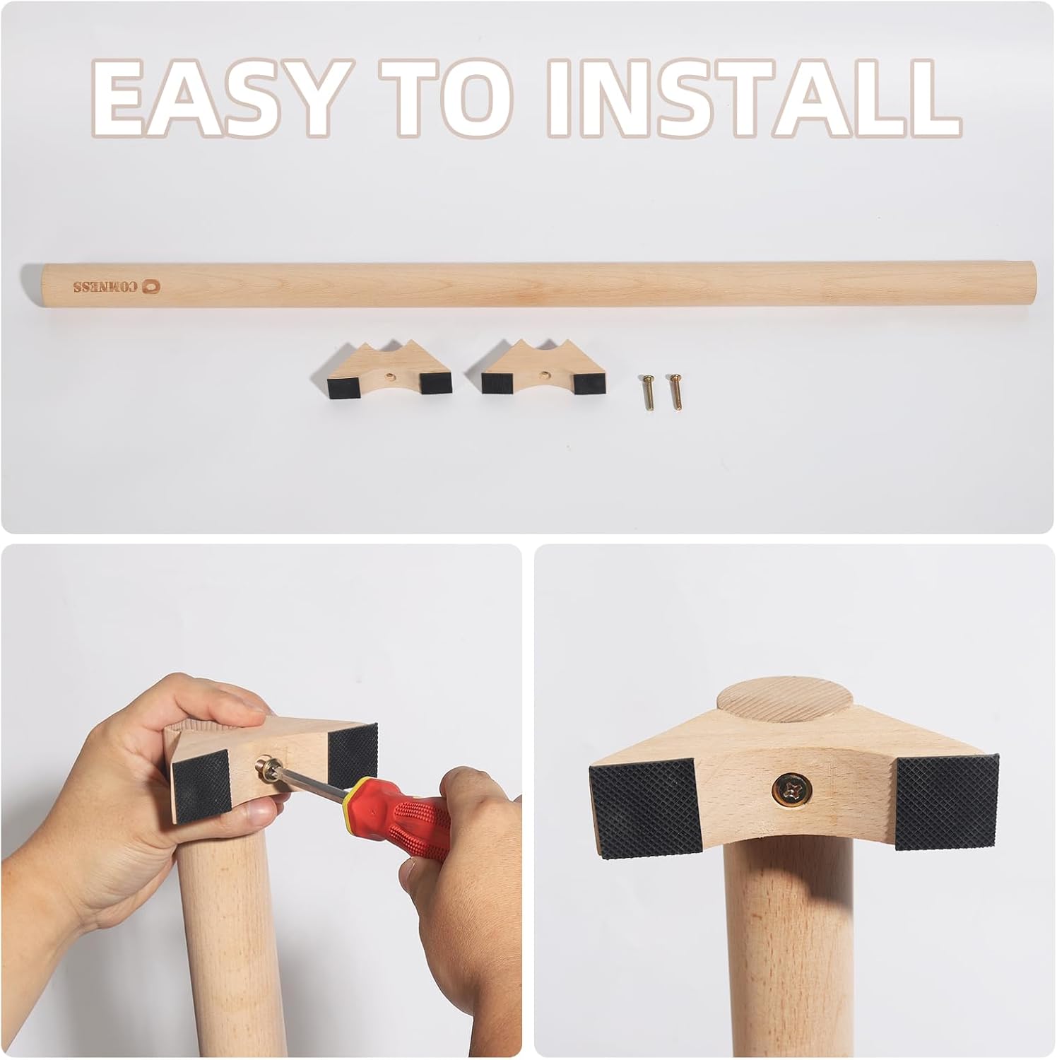 Viga de equilibrio versátil de madera de haya de 40 pulgadas para fascitis plantar, espolón en el talón en casa, mejora el equilibrio, fuerza del pie del tobillo. - Image 5