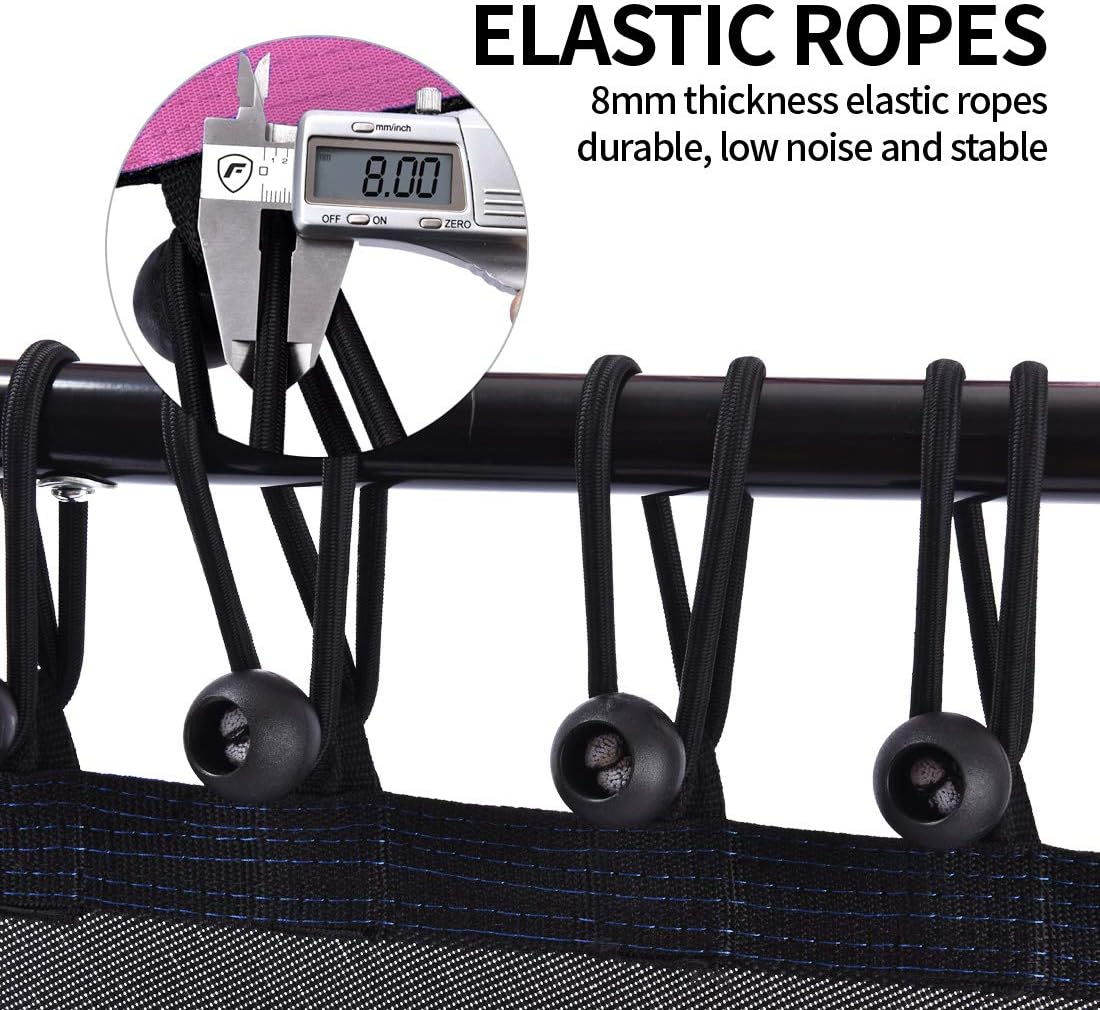 Trampolín de fitness de 48 pulgadas con barra de mango ajustable, cama elástica silenciosa, rebote, salto, entrenamiento cardiovascular, entrenamiento para adultos, límite máximo de 350 libras. - Image 3