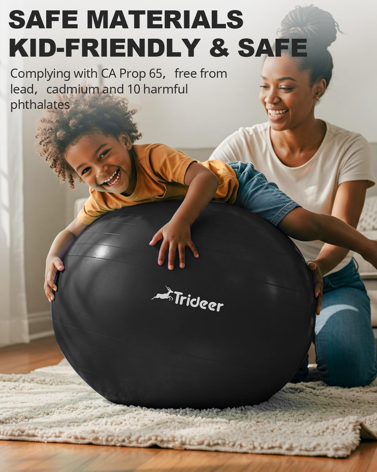 Trideer Pelota de Yoga para Ejercicio, Silla de Bola de 5 tamaños, Bola Suiza Resistente para Equilibrio, Estabilidad, Embarazo y Fisioterapia, Bomba rápida - Image 4