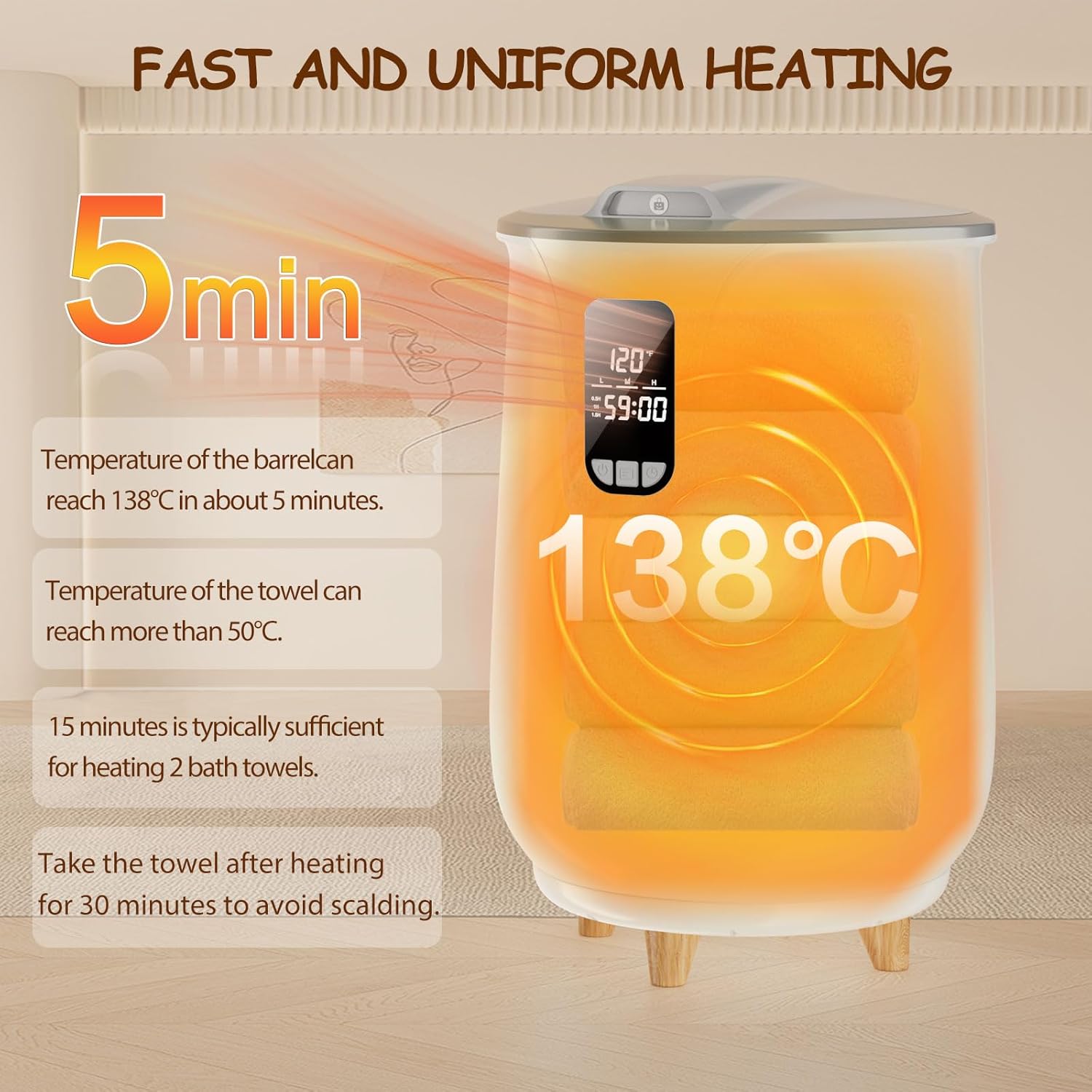 Voukota-Calentador De Toallas Grandes De 20 Litros Para Baño - Image 4