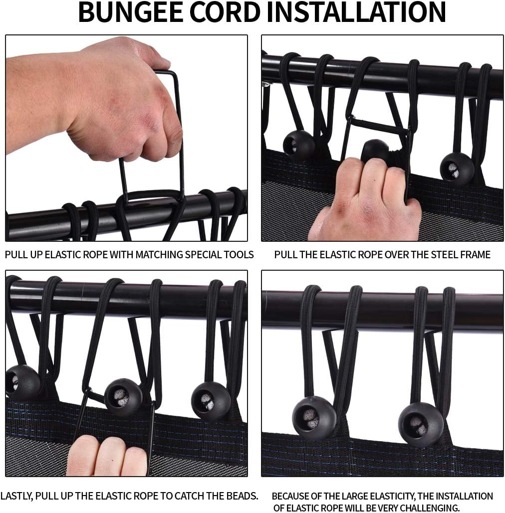 Trampolín de fitness de 48 pulgadas con barra de mango ajustable, cama elástica silenciosa, rebote, salto, entrenamiento cardiovascular, entrenamiento para adultos, límite máximo de 350 libras. - Image 2