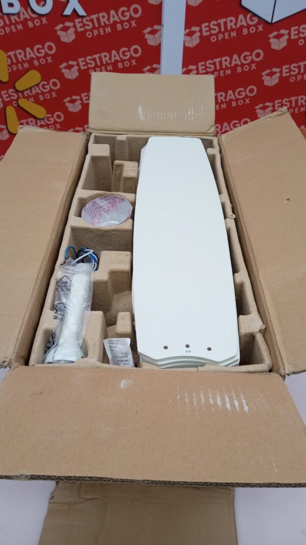 Ventilador de techo de 52 pulgadas con luz LED integrada de 16 W en acabado blanco plano - Image 2