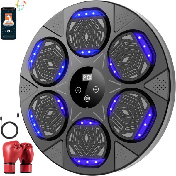 Máquina de Boxeo Musical, Nueva máquina de Boxeo Inteligente Bluetooth 2025 con Guantes de Boxeo, montada en la Pared