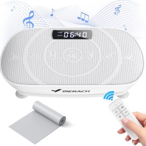 Merach Máquina De Ejercicios De Placa De Vibración, potente plataforma vibratoria para entrenamiento de cuerpo entero, desarrollo y moldeo muscular, control automático de velocidad, altavoz Bluetooth incorporado