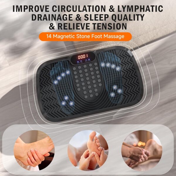 Máquina de ejercicio de placa de vibración, placa de vibración de entrenamiento de cuerpo entero para drenaje linfático, 240 velocidades ajustables, placa vibratoria de potencia, plataforma de fitness - Image 2