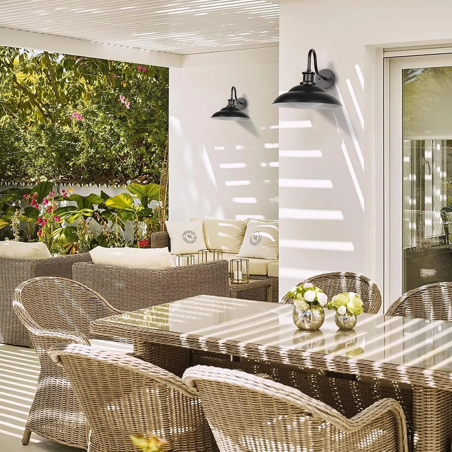 Luces LED de granero para exteriores, cúpula grande de 16 pulgadas con cuello de cisne de granja con temperatura de color ajustable. - Image 5