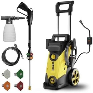 JOWQUE - Lavadora a presión ajustable de 4500 PSI, lavadora eléctrica de 2.8 GPM con manguera de presión de 33 pies, 4 boquillas y cañón de espuma, lavadoras eléctricas para el hogar, coches.