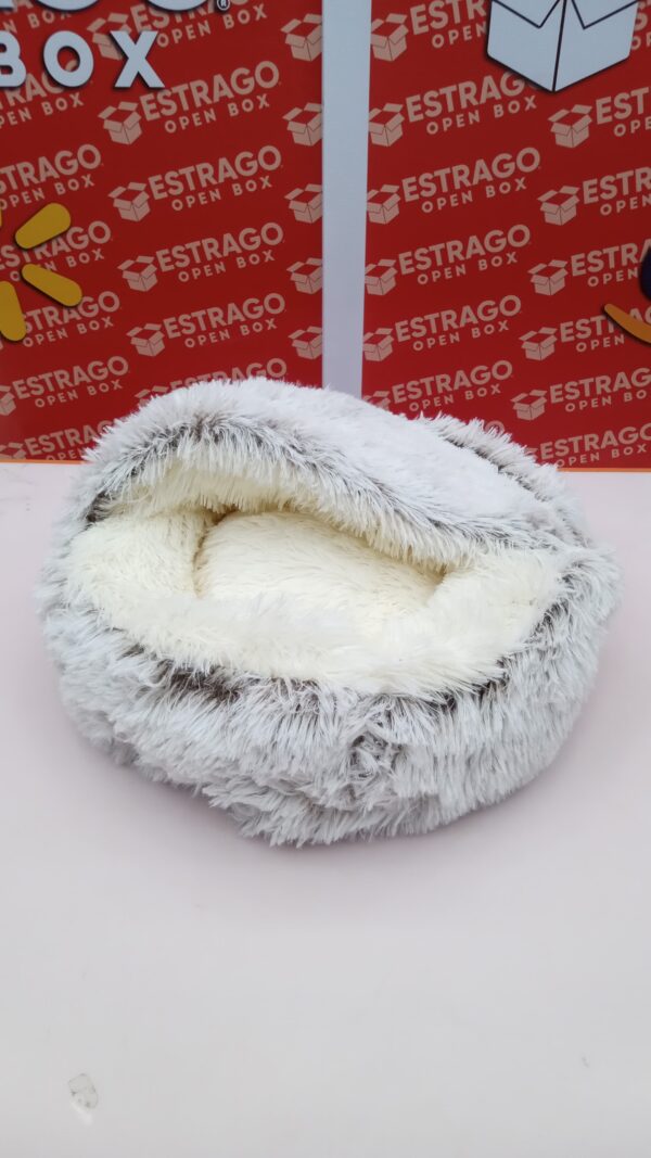 Cama para gatos, redonda y esponjosa, con capucha, para gatos, cama tipo cueva antiansiedad con manta con capucha, acogedora cama para mascotas para cachorros, parte inferior antideslizante y lavable. - Image 2