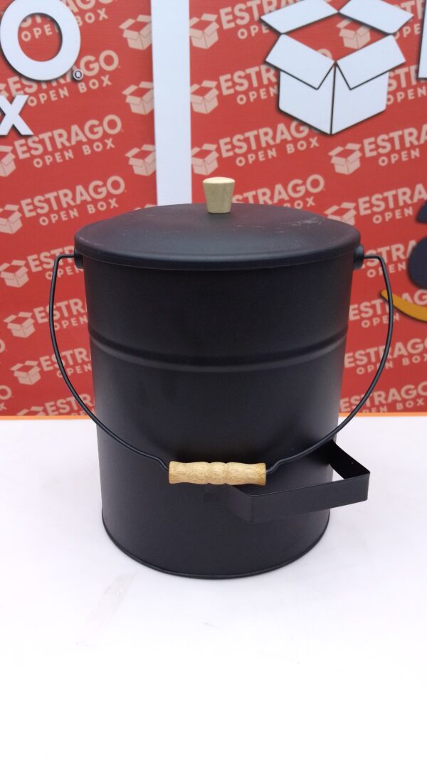 cubeta de ceniza con tapa y pala, cubeta de chimenea de 4 galones para cenizas, cubeta de metal incluye escoba de mano y guantes para hoguera, estufa de leña y parrilla, 10 pulgadas (ID) x 12. - Image 2