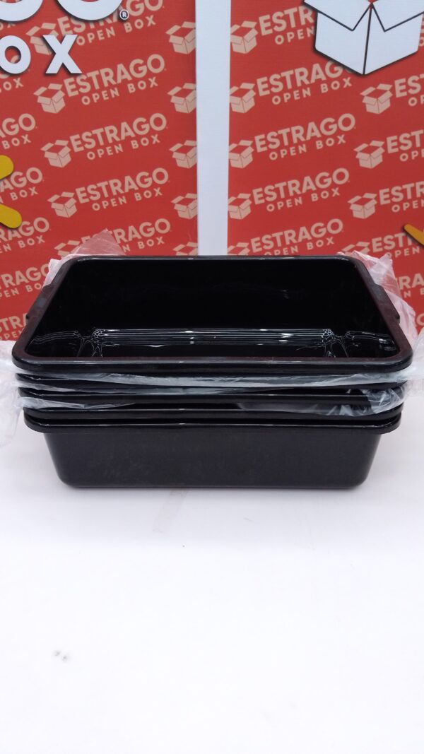 Caja de plástico para autobús de 13 L/Caja para servicios públicos, Caja para lavabo comercial, 4 unidades, Negro. - Image 2