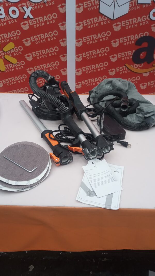 MYTOL Lijadora eléctrica para paneles de yeso con recogida de polvo al aspiradora, velocidad variable, luz LED, mango plegable, discos de lijado y rejillas. - Image 3