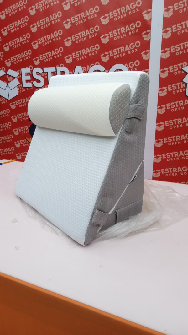 Juego de 3 almohadas ortopédicas de cuña, triangular, plegable, de 9 y 12 pulgadas, para cama, posoperatorio de espalda, piernas y rodillas, dormir, reflujo ácido, ronquidos, blanco/gris. - Image 3