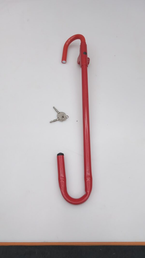 ESEWALAS - Cerradura de freno antirrobo para volante, rojo, cerradura de llave, ajustable, 21-30 pulgadas. - Image 2