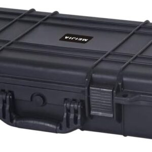 MEIJIA Funda rígida portátil para rifle impermeable para todo tipo de clima, funda de pistola con ruedas, espuma de ajuste personalizable incluida, apta para rifle, pistolas, escopetas, pistola.