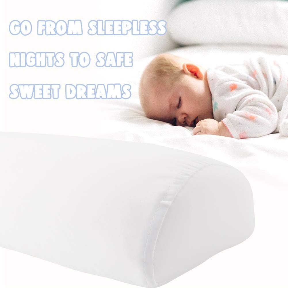 Tebery. Protector de cama para niños pequeños, riel de cama de espuma viscoelástica para niños, almohadilla de almohada con funda impermeable lavable a máquina, riel de seguridad para cama. - Image 2