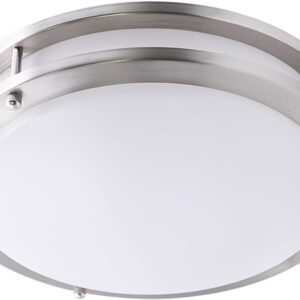 MingBright. Lámpara de techo LED regulable de 12 pulgadas, con certificación cETL, 20 W, 1400 lm, lámpara de techo blanca cálida de 3000 K, níquel cepillado