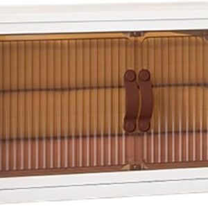 CDULOKLB Caja de Almacenamiento Plegable de plástico con Puertas magnéticas, contenedores apilables con Ruedas, Organizador Plegable para Armario, Garaje, casa y Oficina.