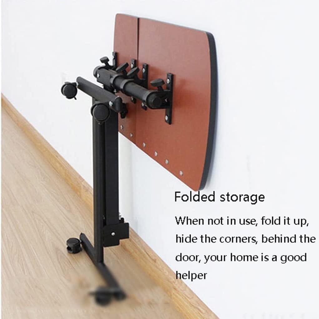 ROSPFKELSC. Mesa de noche móvil plegable, con altura ajustable y ruedas giratorias para uso doméstico y médico (roja). - Image 4