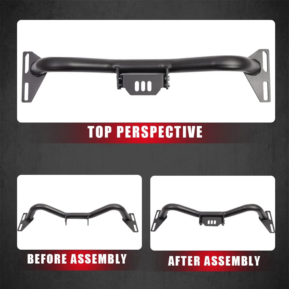 ELITEWILL - Travesaño de transmisión ajustable con revestimiento en polvo negro para 1963-1987 C10 / C20 / Blazer / Suburban ajustable con pestaña central compatible con todas las transmisiones. - Image 4