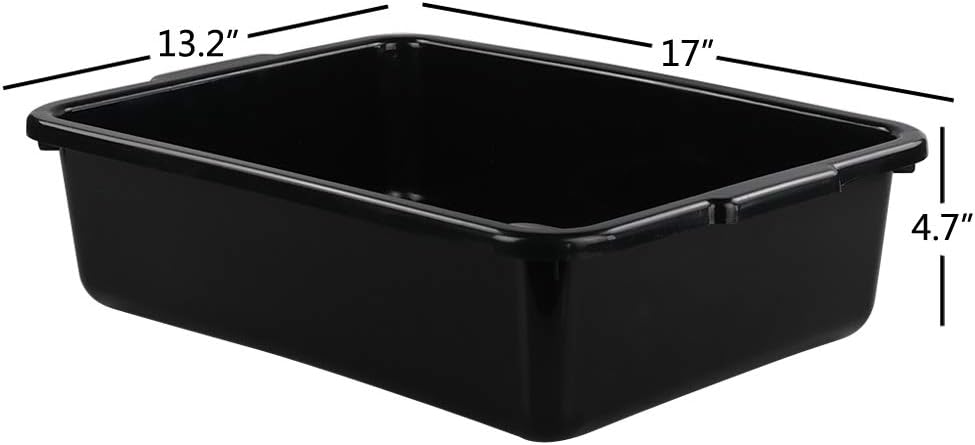 Teyyvn. Caja de plástico para autobús de 13 L/Caja para servicios públicos, Caja para lavabo comercial, 4 unidades, Negro. - Image 4
