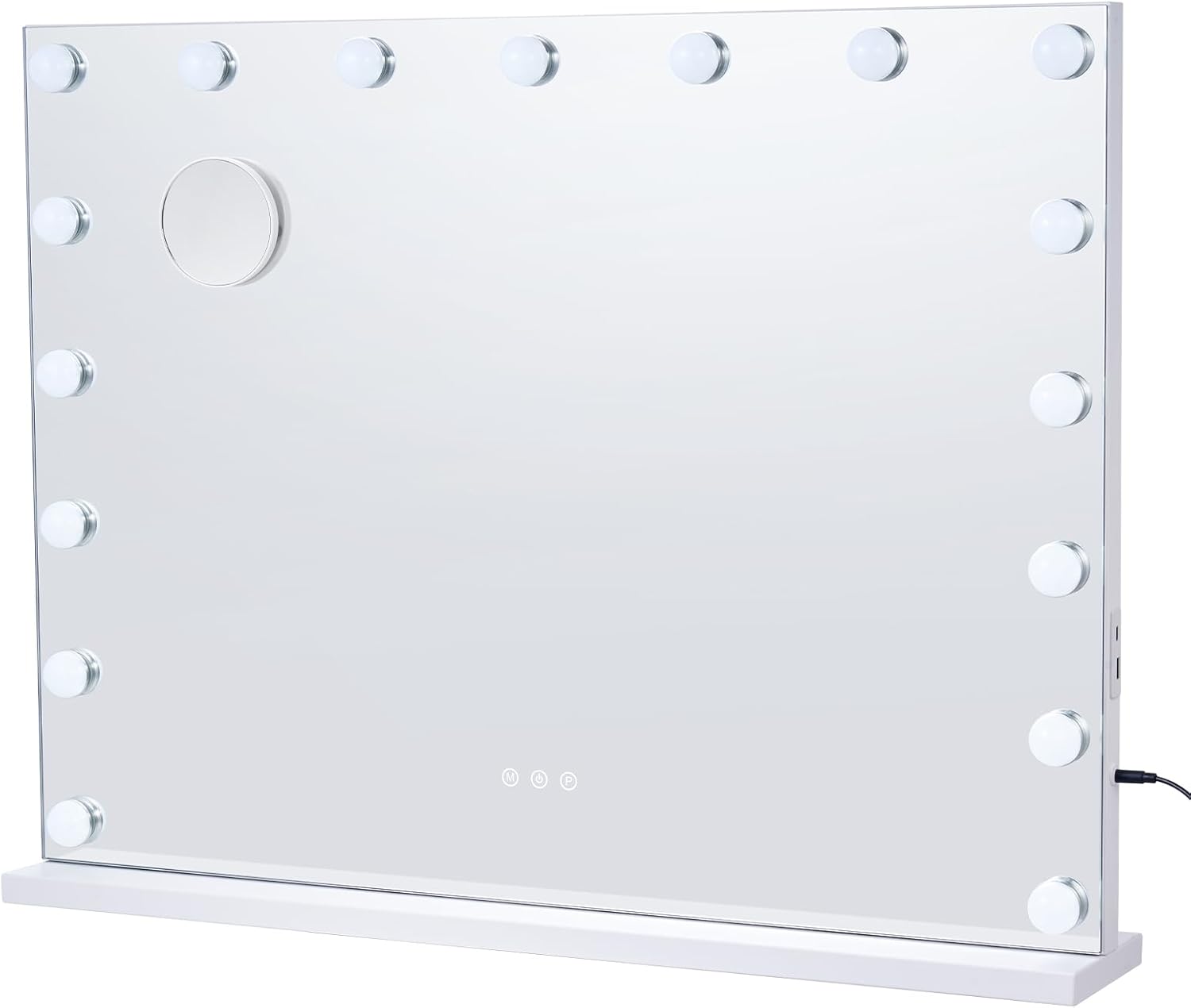 VEVOR. Espejo de tocador Hollywood con luces, bombillas regulables y 3 modos de iluminación de color, espejo de maquillaje con aumento 5X desmontable, puerto USB, control táctil inteligente. - Image 2