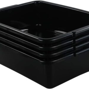 Teyyvn. Caja de plástico para autobús de 13 L/Caja para servicios públicos, Caja para lavabo comercial, 4 unidades, Negro.