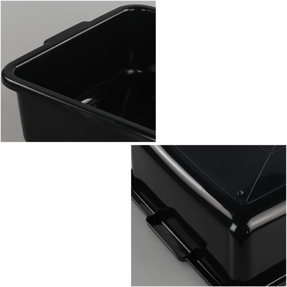 Teyyvn. Caja de plástico para autobús de 13 L/Caja para servicios públicos, Caja para lavabo comercial, 4 unidades, Negro. - Image 3