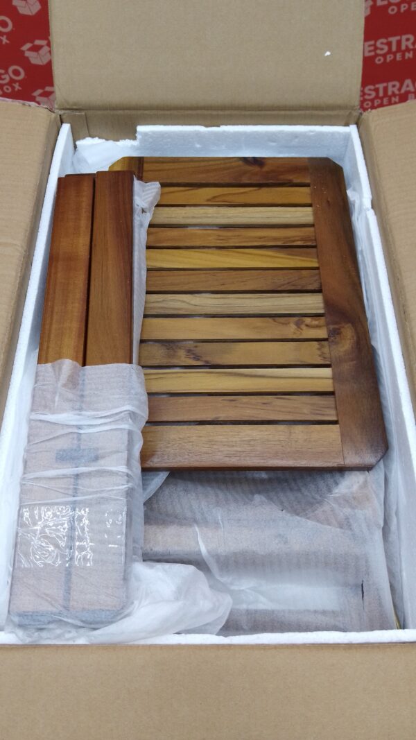 Banco de ducha de teca con estante de almacenamiento, taburete de ducha para ducha interior, asiento de banco de ducha impermeable, silla de ducha para ducha interior, banco de madera. - Image 2