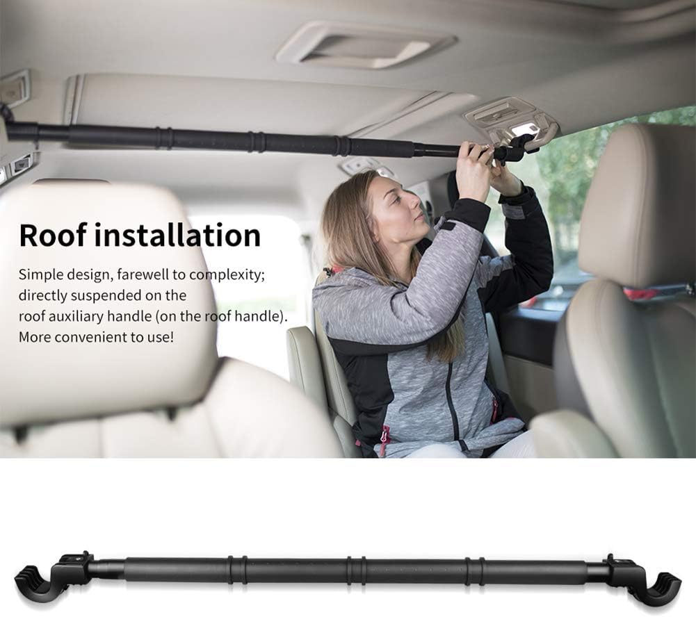 LITTLEMOLE. Percha para ropa de coche, barra extensible con agarre de metal y goma, ideal para viajes o reuniones importantes. - Image 4