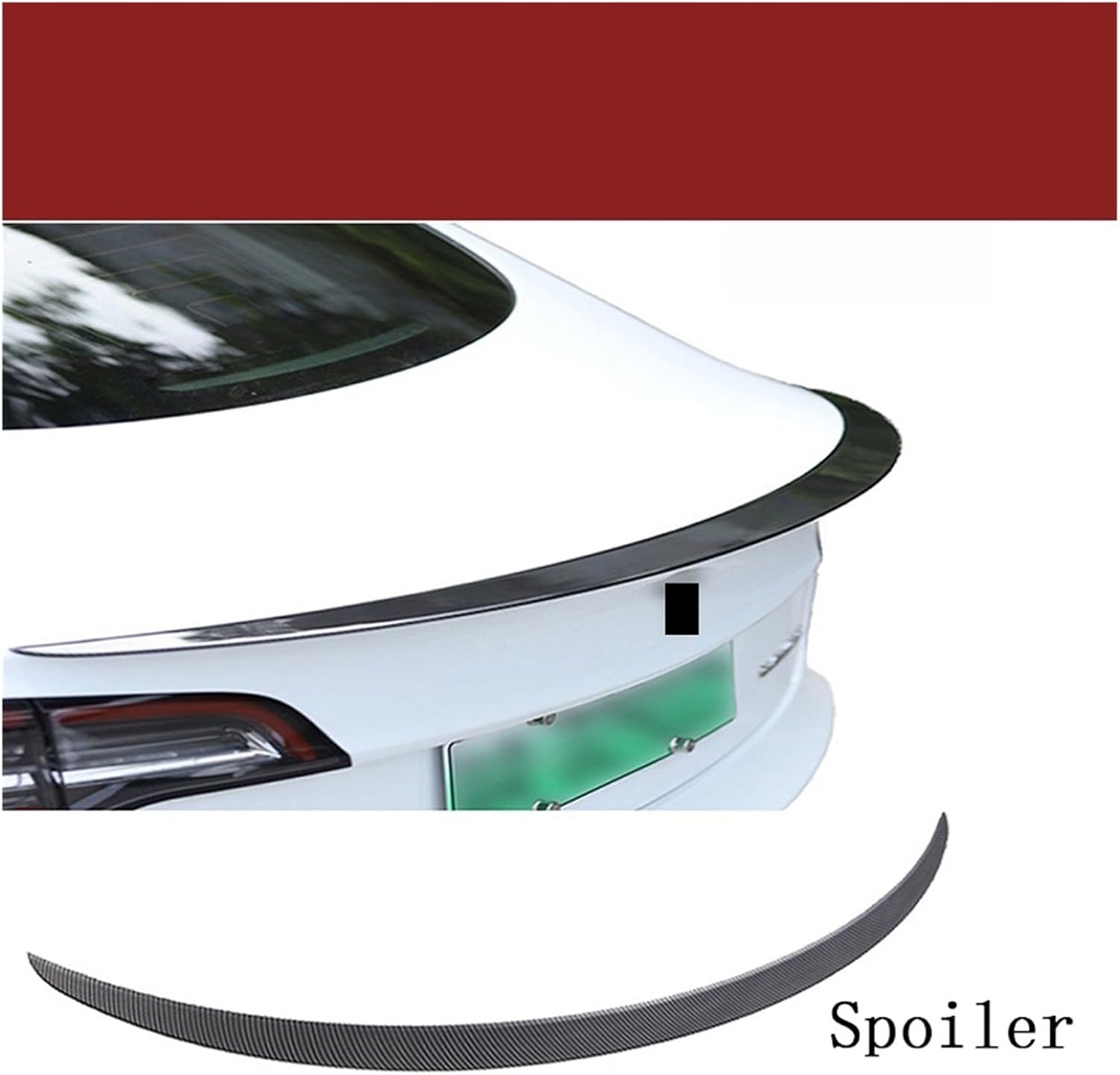 DBPAJRAH. Alerón de maletero de fibra de carbono compatible con Tesla Model 3/Y/3 Highland (2017-2024). Accesorios de alerón de coche de fibra de carbono.(Model 3 Matte). - Image 2