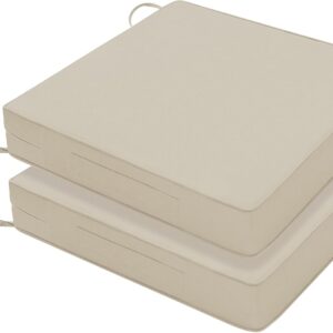 Favoyard. Cojines para sillas de patio de 19 x 19 x 3 pulgadas, impermeables, para muebles de patio, resistentes al color, 3 años, para jardín, sofá, silla, con asa y correas ajustables.