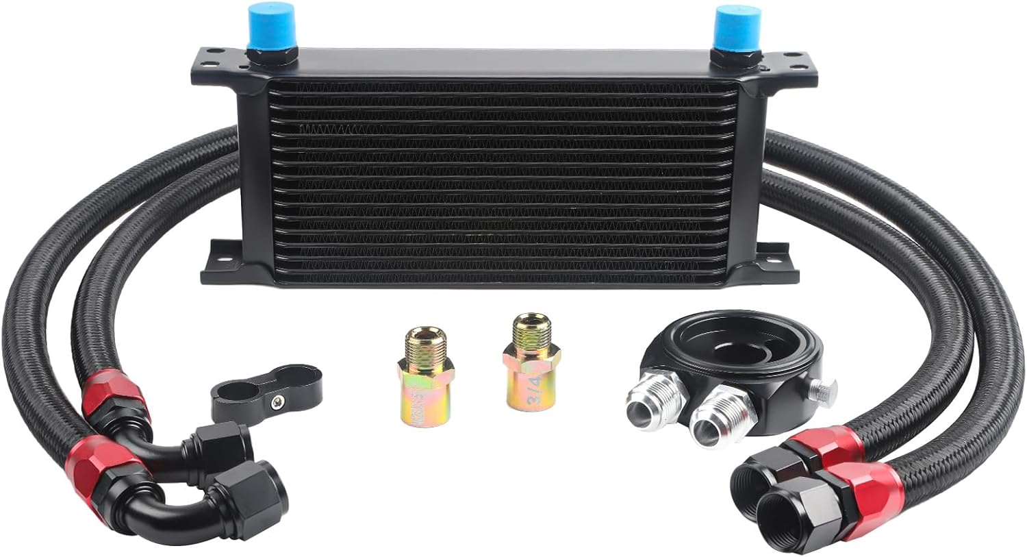 generic. LokoCar LPD47391 4739 40.000 GVW - Enfriador de aceite de baja presión con accesorios de montaje, color negro