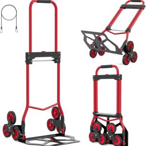 Oarlike. - Carro de escalada de escaleras con capacidad de 200 libras, carrito de escaleras con cuerda y asa telescópica, camión de mano plegable con ruedas para ir de compras, mudanzas.