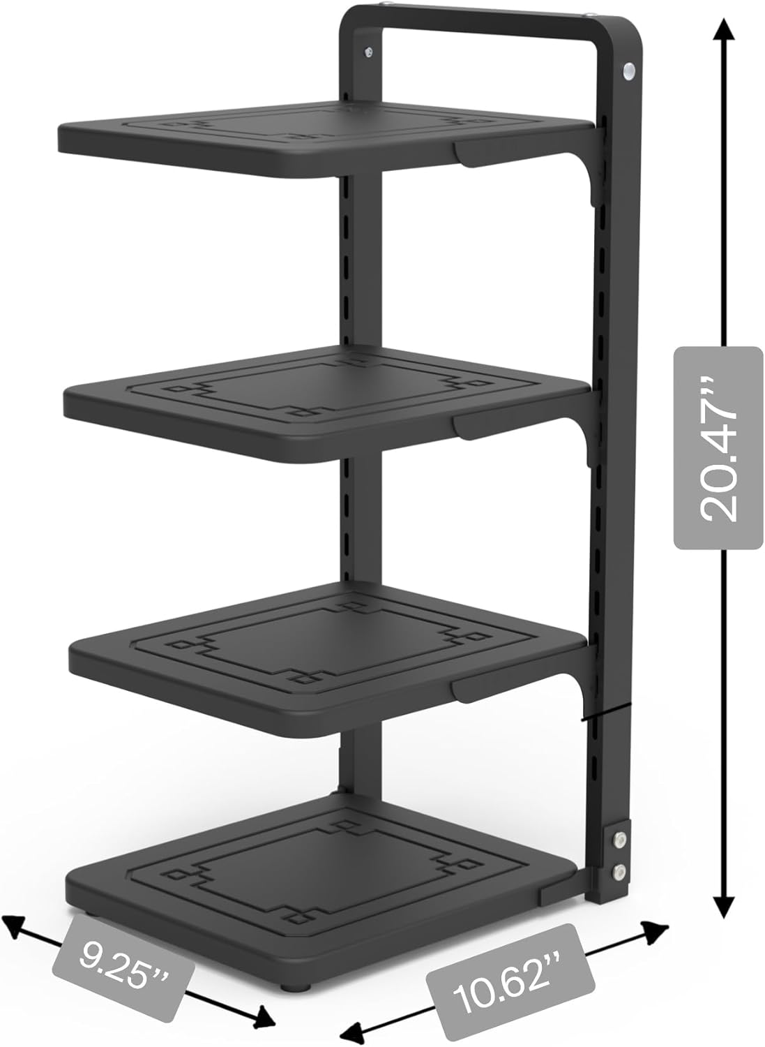 CETCO593 - Organizador de ollas y sartenes para gabinete de cocina, resistente, organizador de metal negro tiene 4 niveles ajustables y altura de 21 pulgadas, perfecto para almacenar ollas. - Image 3