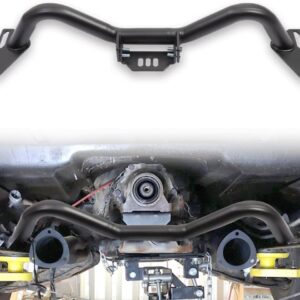 ELITEWILL - Travesaño de transmisión ajustable con revestimiento en polvo negro para 1963-1987 C10 / C20 / Blazer / Suburban ajustable con pestaña central compatible con todas las transmisiones.