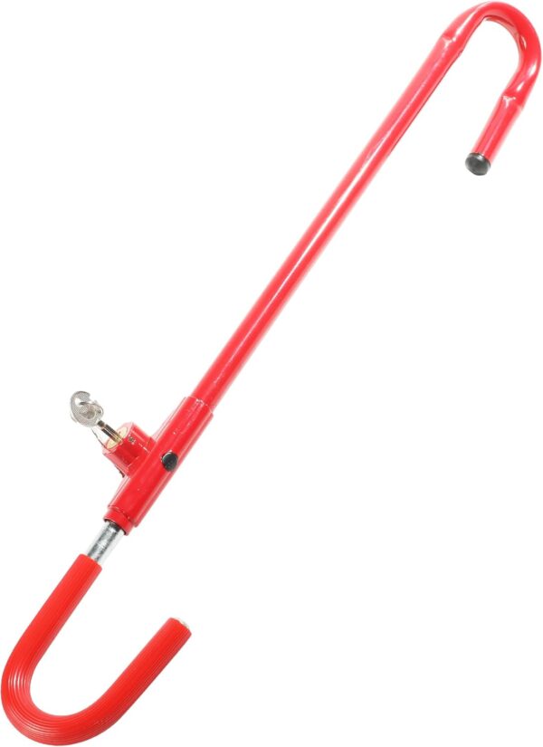 ESEWALAS - Cerradura de freno antirrobo para volante, rojo, cerradura de llave, ajustable, 21-30 pulgadas.