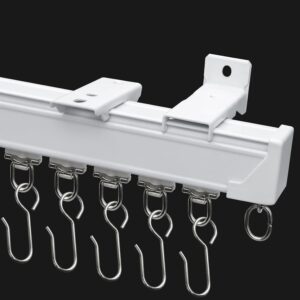 ROOMNEST. Cortina de techo superresistente, fácil de instalar, cortina deslizante suave para techo y pared, divisor de habitación, para sala de estar, recámara, ducha, color blanco, 3 pies a 6 pies.