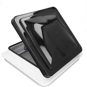 generic. Kit de ventilación reversible para techo de 12 V, 14 x 14 pulgadas, tapa negra.