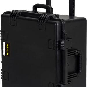 MEIJIA. Funda portátil impermeable para todo tipo de clima con espuma de ajuste personalizable y ruedas rodantes, 24.8 x 23.7 x 13.17 pulgadas.