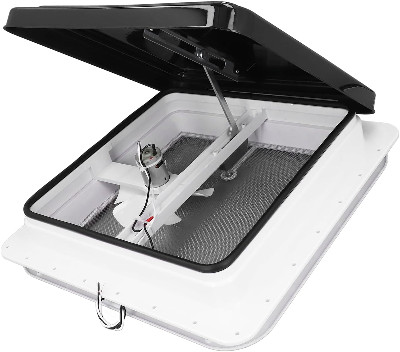 generic. Kit de ventilación reversible para techo de 12 V, 14 x 14 pulgadas, tapa negra. - Image 5