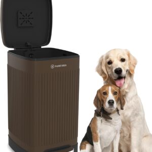PAWZIDEA. Cubo de basura para excrementos de perro, control de olores exteriores, cubo de basura grande de 5.3 galones con tapa, contenedor impermeable para eliminación de excrementos al aire libre.
