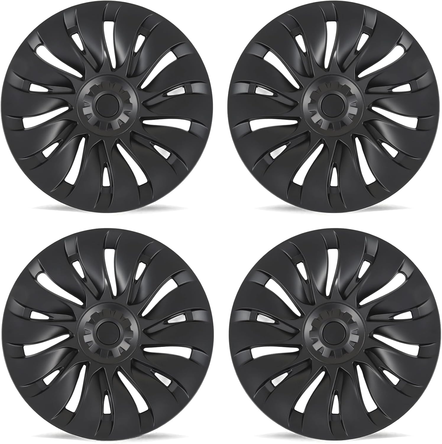 Motrobe Tesla - Tapacubos modelo Y de 19 pulgadas, 4 tapacubos de rueda de repuesto para cubierta de rueda OEM, protector de llanta ABS, negro mate, modelo Y, accesorios exteriores 2025-2020.