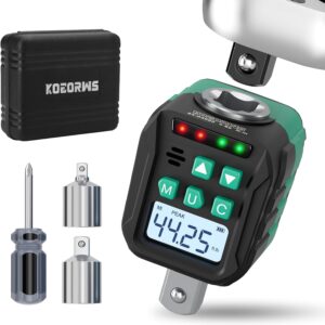 KOEORWS - Adaptador de par digital de 1/2 pulgadas, 2.21-44.25 pies lb/3-60 N.m, convertidor de llave dinamométrica electrónica con ± 2% de precisión, función preestablecida, almacenamiento de datos.